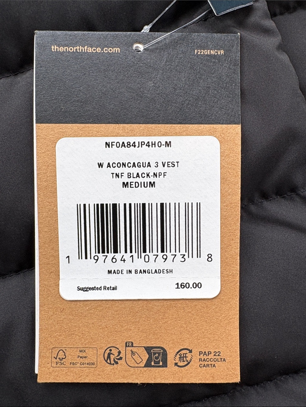 NWT - North Face Aconcagua 3 Vest Women’s Medium Black Quilted Packable Down - Picture 3 of 8